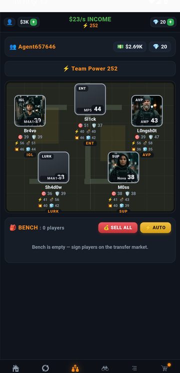 Strike-Command squad formation screen